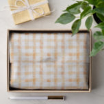 Orange Peach White Plaid Stripes Birthday  薄葉紙<br><div class="desc">Orange Peach White Plaid Stripes Birthday</div>