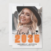 Orange Photo Graduation サンキューカード (正面)