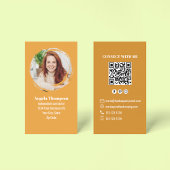 Orange Photo QR Code Connect with Me Business 名刺
