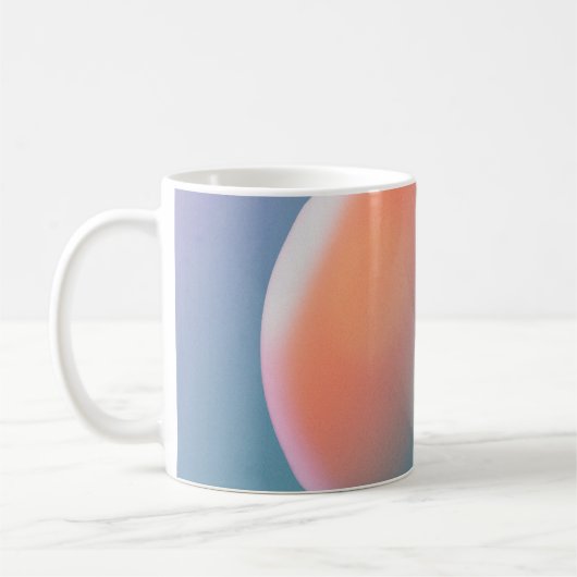 Orange, Pink and Blue Gradient Large Clock コーヒーマグカップ (左)