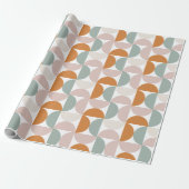 Orange Pink Green Modern Geometric Decoupage ラッピングペーパー (アンロールド)