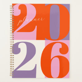 Orange Pink Lilac Bold Year Color Block Planner プランナー手帳