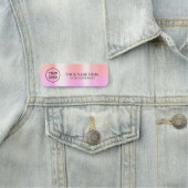 Orange Pink Logo Employee magnetic, safety pin 名札 (インサイチュ)