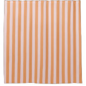 Orange Pink Pastel Stripes Pattern Modern シャワーカーテン (正面)