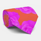 Orange Pink Purple Floral Rose Modern Gift Favor ネクタイ (ロール)
