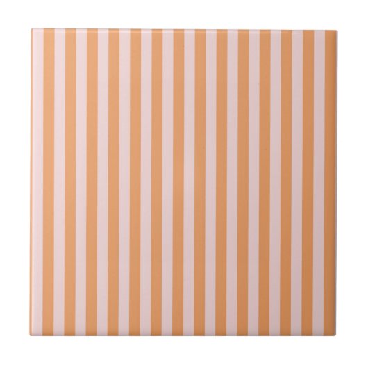 Orange Pink Stripes Pattern Minimal Modern タイル (正面)
