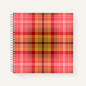 Orange Pink Tartan ノートブック (正面)