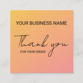 Orange Pink Thank You  スクエア名刺