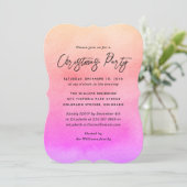 Orange Pink Watercolor Christmas Party 招待状 (スタンド正面)
