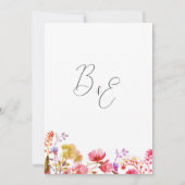 Orange pink  yellow wildflower summer Thank You  招待状 (裏面)