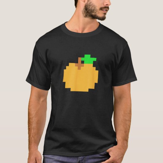 Orange Pixel 8 bit Arcade Video Game Matching Cost Tシャツ (正面)