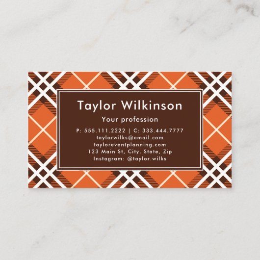 Orange Plaid 名刺 (裏面)