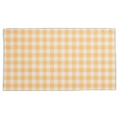 Orange Plaid Pattern Pair Of Pillowcases 枕カバー (正面右)