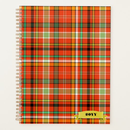 Orange Plaid Personalized Day Planner プランナー手帳 (正面)