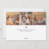 Orange Plaid Simple Happy Thanksgiving Autumn Hol シーズンカード (裏面)