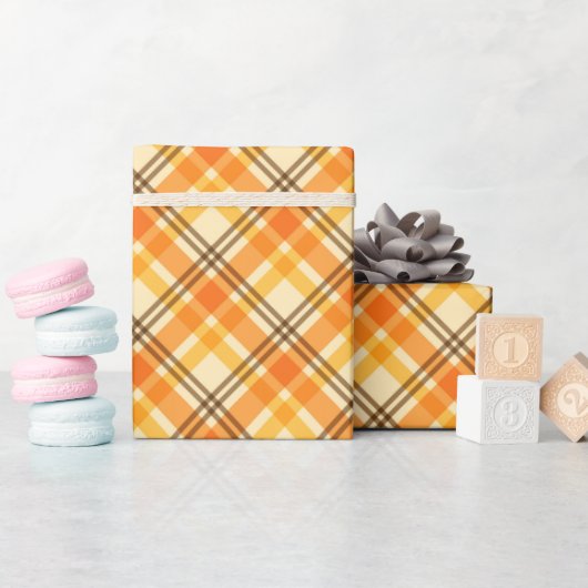 Orange Plaid   Wrapping Paper ラッピングペーパー (ベビーシャワー)