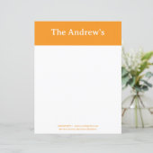 Orange Plain Simple Stationary Paper (スタンド正面)