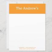 Orange Plain Simple Stationary Paper (正面)