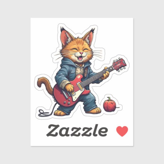 Orange Playing Guitar シール (シート)