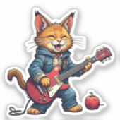 Orange Playing Guitar シール (正面)