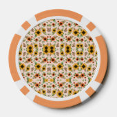Orange poker chips with intricate floral mandala  ポーカーチップ (裏面)