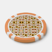 Orange poker chips with intricate floral mandala  ポーカーチップ (シングル)