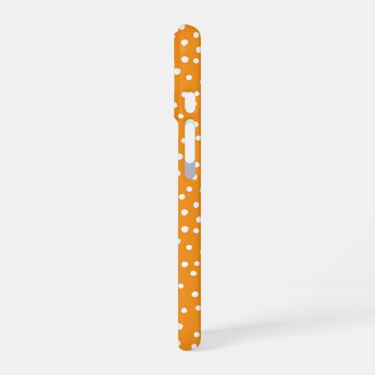 Orange Polka Dot Pattern Phone Case iPhone 16ケース (左側面)