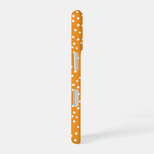 Orange Polka Dot Pattern Phone Case iPhone 16ケース (右側面)