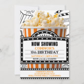 Orange Popcorn Movie Night Party Invitation 招待状 (正面)