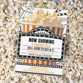 Orange Popcorn Movie Night Party Invitation 招待状
