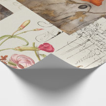 Orange Poppies & Plaid for DecopageまたはGiftwrap