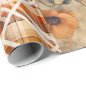Orange Poppies & Plaid for DecopageまたはGiftwrap ラッピングペーパー (ロールコーナー)