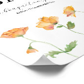 Orange Poppies Wedding Flower Bar Signs ポスター (角)