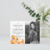 Orange Poppy写真お祝いof Life Card 招待状 (スタンド正面)