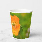 Orange Poppy Summer Flower On Green 50th Birthday 紙コップ (裏面)
