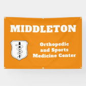 Orange Promotional Business Banner with Logo 横断幕 (横)