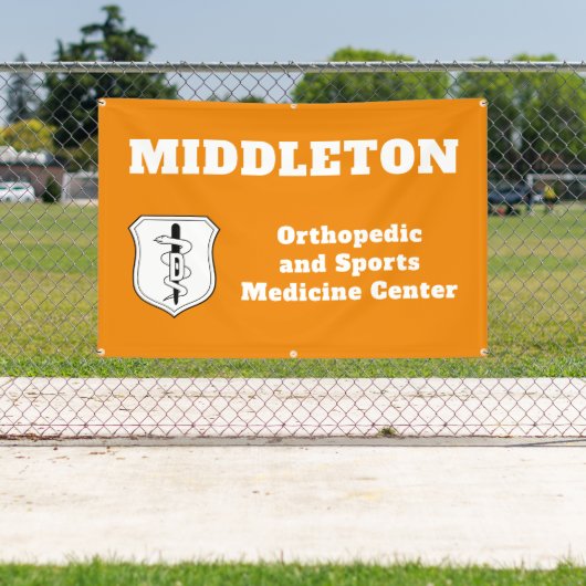 Orange Promotional Business Banner with Logo 横断幕 (インサイチュ)