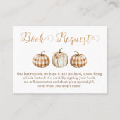 Orange Pumpkin Baby Shower Book Request Insert 名刺 (正面)