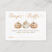 Orange Pumpkin Baby Shower Diaper Raffle Insert 名刺 (正面)