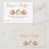 Orange Pumpkin Baby Shower Diaper Raffle Insert 名刺 (正面/裏面)