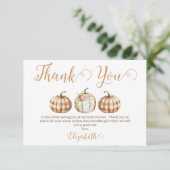 Orange Pumpkin Baby Shower Thank You Card サンキューカード (スタンド正面)