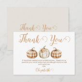 Orange Pumpkin Baby Shower Thank You Card サンキューカード (正面/裏面)