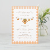 Orange pumpkin baby suite baby shower invite 招待状 (スタンド正面)