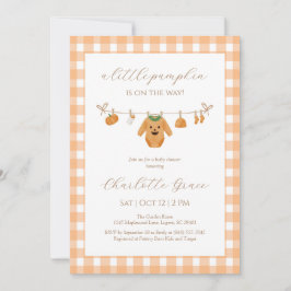 Orange pumpkin baby suite baby shower invite 招待状
