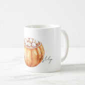 Orange Pumpkin Bowl Soup  コーヒーマグカップ (正面右)