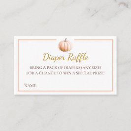 Orange Pumpkin Fall Baby Shower Diaper Raffle Card エンクロージャーカード