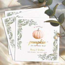 Orange Pumpkin Fall Baby Shower Paper Napkins スタンダードカクテルナプキン