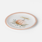 Orange Pumpkin Fall Baby Shower Paper Plates ペーパープレート (アングル)