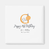 Orange pumpkin fall birthday 21st gray pastel fall マグネット (正面)