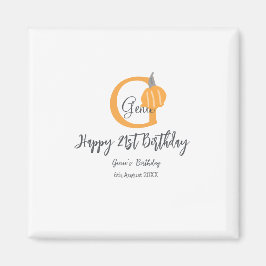 Orange pumpkin fall birthday 21st gray pastel fall マグネット